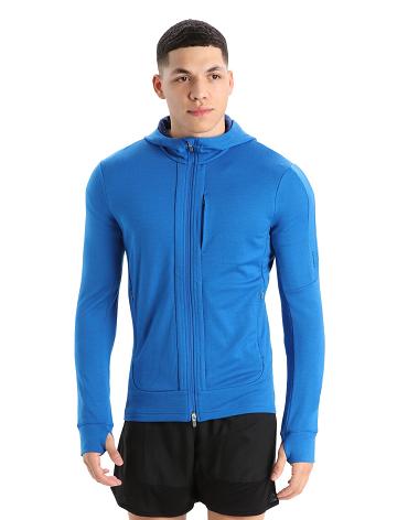 Lazurite / Royal Navy Icebreaker Merino Quantum III Long Sleeve Zip Men's Hoodie | AU 1268CTVE